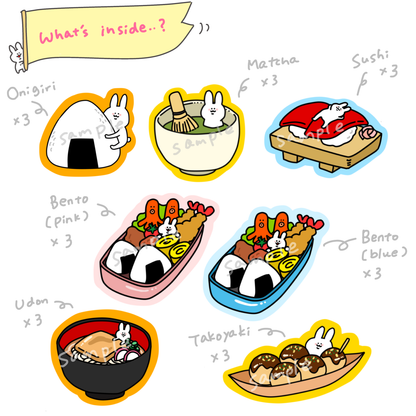 フレークシール（和食とうさぎ）